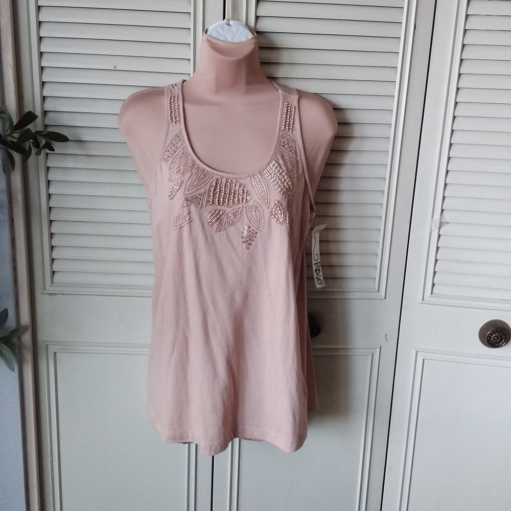 Unworn RXB embellished nude tank